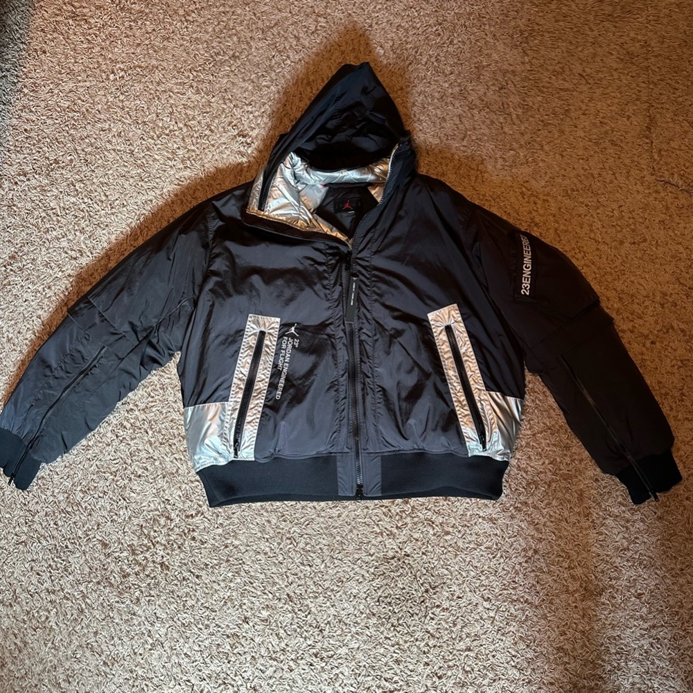 Nike Air Jordan 23 Engineered Ma-1 Jacket Black Down Reversible Mens Size large